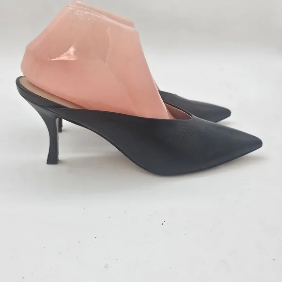 STUART WEITZMAN LEATHER LULA POINTED TOE PUMP IN BLACK 9.5 B MULE - Picture 4 of 12